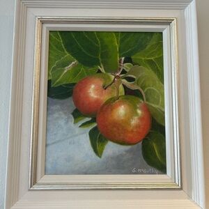‘Two of a Kind’  14.5 x 18.5 x 1.25 Painting of Apples On Canvas by Irish Artist